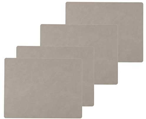 Lind DNA Tischset Square L Nupo, 4er-Set in Light Grey