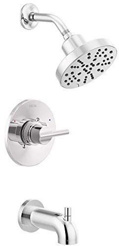 Delta Faucet Nicoli 14 Series Single-Handle Tub and Shower Trim Kit, Shower Faucet with 5-Spray H2Okinetic Shower Head, Chrome 144749 (Shower Valve Included)
