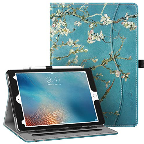 Fintie Hülle für iPad Pro 9,7 Zoll 2016 Kunstleder Tasche Schutzhülle Smart Case mit Ständer Funktion und Auto Schlafen/Wachen, Stifthalter, Dokumentschlitz - Mandelblüten