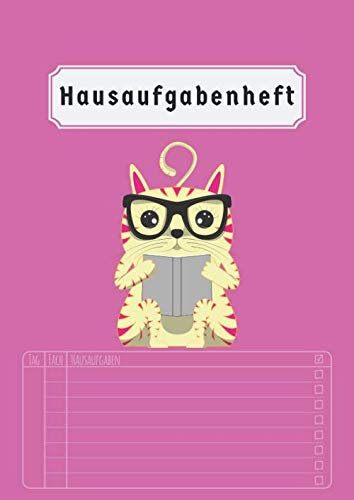 Hausaufgabenheft: Grundschule 2020 2021 | Din A4 | 50 Blatt | Aufgabenheft Kinder | Für madchen | Rosa