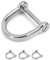 Ganzoo D - Ring mit Schraub-Bolzen aus Stahl, 3er Set, nachträglich montierbar, nichtrostend, Ideal mit Paracord 550, Farbe Silber