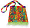 NET TOYS Farbenfrohe Flower Power Tasche mit Plüsch-Fransen 20 x 20 cm - Knalliges Damen-Kostüm-Zubehör Schultertasche Hippie-Style - Ideal für Mottoparty & Fasching