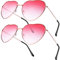 Jieddey Herz Sonnenbrille,2 PCS Hippy Specs Brille Hippie Brille Metallrahmen Retro Vintage Sonnenbrille für Frauen Damen Mädchen Festival 60er 70er Jahre Hippie Phantasie Kostüm Accessoire Rosa