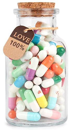 Capsule Letters Message in a Glass Bottle -Valentines Day Gifts for Her Him Boyfriend Girlfriend,Love Letter for Birthday,Valentines Day,Christmas, Anniversary,Mother's Day Gift (Style2-100pcs)