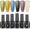 Senvenski Bleu Gelée Vitrail Vernis Semi Permanent, Vernis à Ongles Gel Cristal Transparente Ensemble d'été Vert Jaune Noir Gris Blanc Couleur Cadeau UV LED Art Kit pour French Manucure (BT6-001)