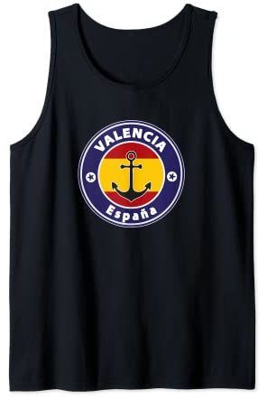 Valencia Spanien Strand Retro Segelurlaub Surfer Souvenir Tank Top