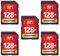 GIGASTONE 128GB SDXC Speicherkarte 5er-Pack, UHS-I U1 Klasse 10, bis zu 80 MB/Sek. für Digitalkameras Canon PC
