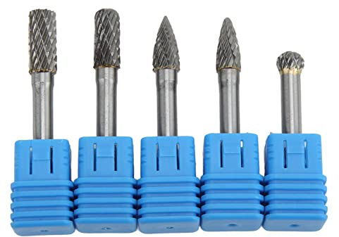 Juego de Brocas para Molinillo, 5 Piezas/juego de Fresas para Molinillo de Carburo de Tungsteno, Herramientas de Tallado, Brocas para Molinillo Rotativo de Doble Corte, Brocas para Vástago de(ACDFG)