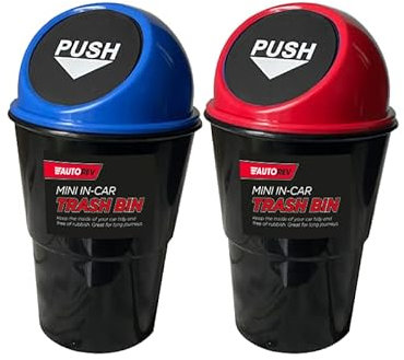 MantraRaj 2X Vehicle Automotive Cup Holder Garbage Can Small Mini Trash Bin Car Trash Garbage Car Universal Organizer | Car Rubbish Bin Drinks Holder Auto Trash Garbage Dust Case Van Office Desk