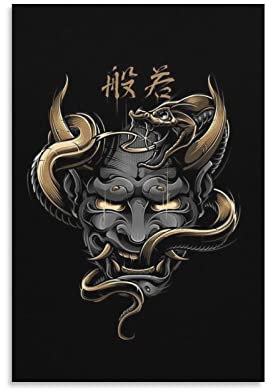 Japanisches Tattoo-Kunstposter, Wandkunst, Poster, Drucke, Heimdekoration, Bild, Leinwand, Gemälde, Poster, 50 x 75 cm