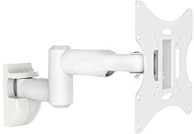 conecto Wandhalterung für Monitore und Fernseher bis zu 42 Zoll, schwenkbar (+/-90°), neigbar (+/-20°), VESA 50x50, 75x75, 100x100, 200x100, 200x200, Max. 30, 0 kg Traglast, weiß, SA-CC50252-V2