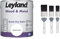Leyland 423431 Wood & Metal Quick Dry Satin, 2.5 litres, white & Harris 102021010 Seriously Good Woodwork Gloss No-Loss Paint Brushes, 3 Brush Pack, 1, 1.5, 2