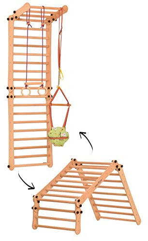 Kletterwand für Kinder-Indoor Klettergerüst aus Holz-Kletterdreieck - Indoor-Hühnerleiter für Babys, Kleinkinder, Kinder 3P9P9P