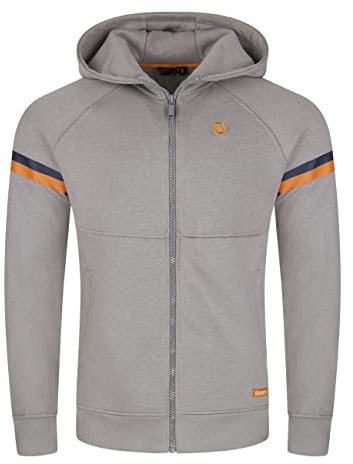 riverso Herren Kapuzenjacke RIVDanilo Hoodie Kapuzenpullover Reißverschluss Kapuze Hooded Jacke Baumwolle Grau 5XL, Größe:5XL, Farbe:Frost Grey