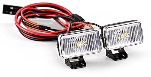 LICHIFIT 20MM Rechteckiger Scheinwerfer Retro Simulation Galvanisierter Reflektor Scheinwerfer für 1:8 1:10 RC Car