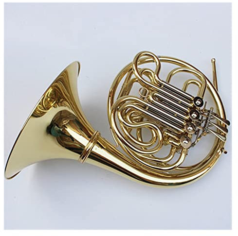 ALFAAL Professionelles Waldhorn B/f 4 Schlüssel Gold Double Row Messing Korpus Mit Mundstück Althörner