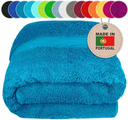 Lashuma Saunahandtuch 85x220 cm Petrol Blau, Linz großes Saunatuch lang, XXL Badehandtuch für Wellness, Strand und Gartenliege