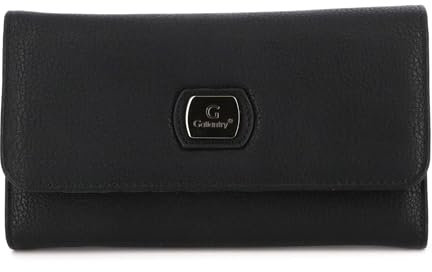 Gallantry Portefeuille Femme Compagnon Long 3 Volets - Porte Chéquier Tout en Un Forme Enveloppe – Porte-Monnaie Carte Multifonction - Noir