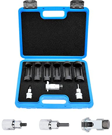 MRCARTOOL Juego de llaves de vaso, 16 mm, 18 mm, 19 mm, 21 mm, 22 mm, 24 mm, con 12 puntos, amortiguador, herramientas de expansión de 1/2 pulgadas