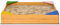 Outsunny Bac à Sable carré en Bois pour Enfants 4 sièges d'angle et Film Protecteur 109 x 109 x 19,8 cm Bois Naturel