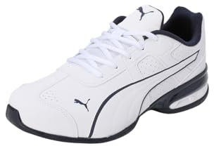 PUMA Unisex Tazon 7 Evo Road Running Shoe, White Navy, 42 EU