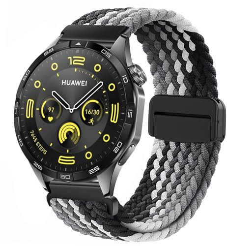 Kompatibel mit Huawei Watch GT 22mm Elastisches Nylon Stoffband für GT 4/5/3/3 Pro/2/2 Pro/2e/Style/Fit