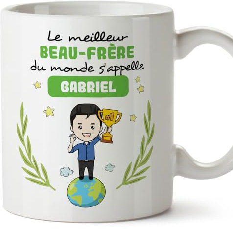 Mugffins Tasses Personnalisables pour BEAU-FRÈRE - En Français - Cadeau Personalisé- Tu Meilleur du Monde - 11 oz / 330 ml