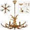 6-Kopf Geweihlampe Retro Lampe Harz Hirschgeweihlampe Kronleuchter Deckenleuchte Geweih Hirschgeweih Pendelleuchte Vintage Beleuchtung Lamp Licht Decken Leuchte Mit GlüHbirne Bar Leuchter AtmosphäRe