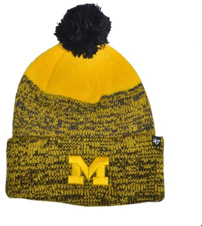 47 NCAA Beanie-Mütze mit Statikmanschette und POM POM – NCAA Premium Winter-Strickmütze