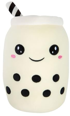 VFM - Boba Tea Soft Toy White Bubble Tea Plush Pillow, Cute Soft Stuffed Toy Plush Toy Cute Stuffed Plushie, Gifts for Birthday, Valentine's Day Christmas- 1 X Milk 25cm
