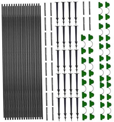 Greenhouse Hoops, Garden Hoops 1 Set Fiberglass Detachable Greenhouse Hoops DIY 21.65in Hoop House with Windproof Clips Garden Hoops for Raised Beds Netting Garden, Set2