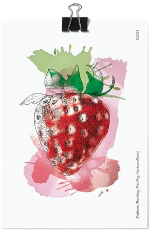 531 Rheinland Design Postkarte, Einzeln, Einzeln, Obst und Gemüse Postkarten, verschiedene Designs und Motive, bunt (Erdbeere)