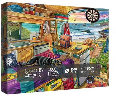 Seaside RV Camping Jigsaw Puzzle 1000 Piece for Adults