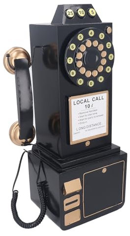 Lihsong Modello di Telefono Vintage Montato a Parete con Quadrante Alla Moda Ornamento per Telefono Fisso per Soggiorno Camera da Letto