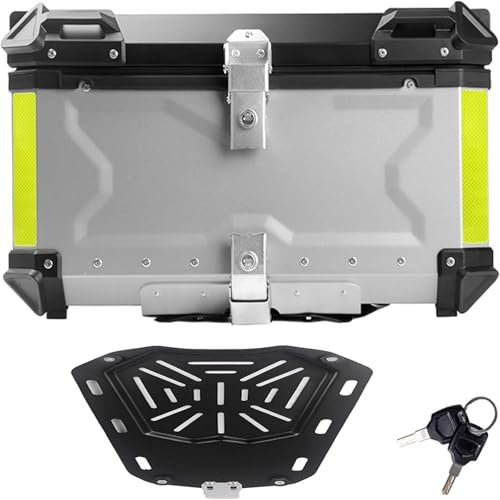 Baul Moto Top Cases Moto 36l 45l 55l 65l 80l 100l Maleta Moto Maletas Moto con Cerradura De Seguridad para Almacenamiento Casco Caja De La Cola De La Motocicleta(80 L)