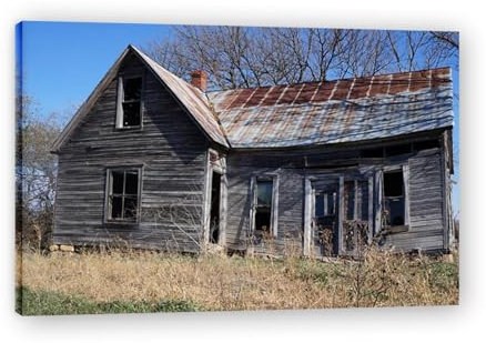 xukgmsg Trockenes Gras Und Holzhaus Wandkunst Country Barn Wanddekoration Alte Scheunenbilder Vintage Rustikale Bauernhoflandschaft LeinwandgemäLde Drucksachen 120x80cm