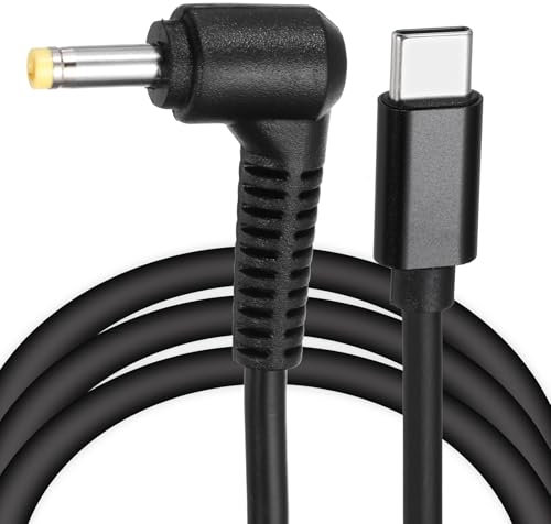sourcing map 5FT USB C to DC PD Power Fast Charging Cable, 4.0mm x 1.7mm 65W/12V DC Power Cable, Type C Input 3A Adapter Jack Converter for Router, Camera, TV Box, Desk Lamp(Black)