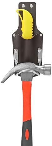 quipuda Hammerhalter für gürtel, Hammerschlaufe, Messertasche für Gürtel Cuttermesser Tasche Echtleder,Praktischer Werkzeuggürtel für Hammer, Axthalter Hammerholster (Braun)