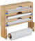 Relaxdays Dispenser Taglia Pellicola con Portarotolo da Cucina, Carta Forno e Alluminio, HLP 31x36x10 cm, bambù Naturale, Plastica, Fibra di Legno
