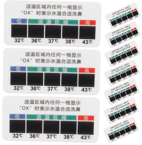 minkissy 10stücke Temperaturstreifen Für Nasenspülflaschen Flüssigkristall-temperaturaufkleber Kochsalzlösungstemperaturteststreifen Genaue Und Zuverlässige Temperaturanzeige