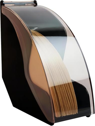 RROAD Kaffeefilterhalter Spender mit staubdichter Abdeckung, Acryl, staubdicht, Kaffeefilter-Papierhalter, Ständer für V60 Kegel Größe 4 & Größe 2 Filterpapier (schwarz)