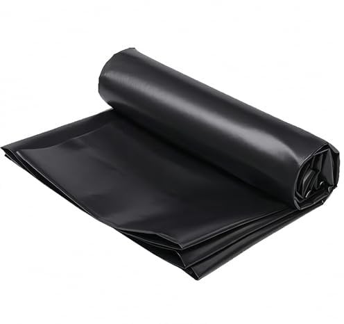 pykaaiiu Strapazierfähige Schwarze Teichfolie Teichfolien Fischteichemembran Stärke 0.12 Mm Faltbar HDPE Poolfolie Abdichtungsfolie Für Kleine Teiche, Fischteiche, Gartenbrunnen(4 * 20m)