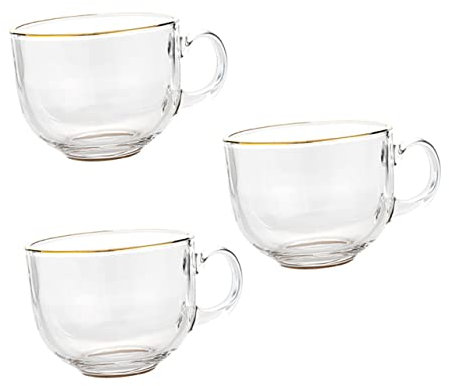 HOLIDYOYO 3pezzi Tazza Da Caffè Per Casa Tazza Da Caffè Per Bar in Vetro in Vetro Trasparente Di Tazze Acqua Tè