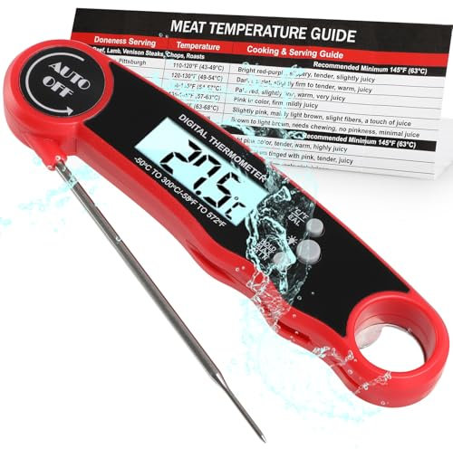 GeeRic Meat Thermometer Digital, Instant Read Meat for Roasting Grilling, Stainless Steel Analog Thermometer for Smoker, Turkey, Beef, Chicken Oven Safe