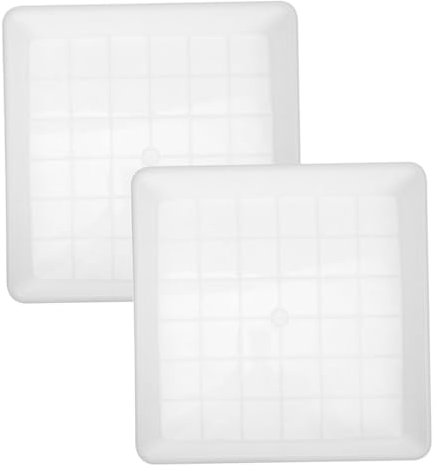 UPKOCH 2 Platillos Cuadrados para Plantas Bandeja De Plástico De 32 Cm para Recoger Agua De Plantas Ideal para Macetas Jardineras De Jardín Color Blanco