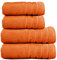 Sedalinne - Juego de Toallas de Baño Completo 500 Gr Liso - Toallas Baño Grandes y Pequeñas Rizo 100% Algodón - Pack (2 Lavabo + 2 Ducha) - Alta Absorción - Toalla Algodon - Naranja
