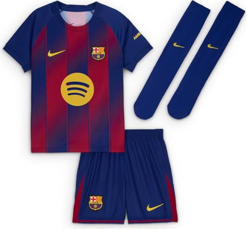 FC Barcelona 2025/26 Stadium Home dreiteiliges Nike Replika Fußballtrikot-Set für jüngere Kinder, HJ5619