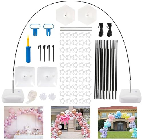 Wiederverwendbar Ballonbogen-Kit, 9ft Ballonbogen Gestell mit Fuß, Luftballon Bogen Kit, Party Dekoration Ballonbogen Ballon Girlanden Halter für Hochzeit Taufe, Geburtstagsfeier, Hochzeitstag