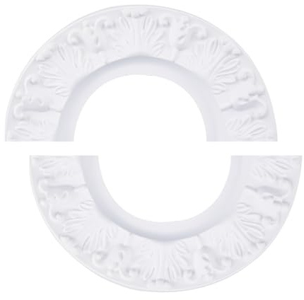 INCREWAY 1Pack Split PU Ceiling Lighting Fixture Base 3D Modeling Ceiling Cover Plate Ceiling Fan Medallion Home 10 Inch OD x 4 Inch ID