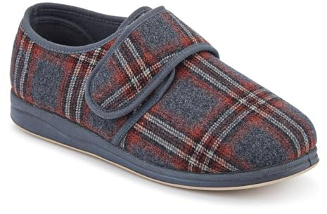 Pavers Mens Wide Fit Wool Slippers | Autumn Winter Collection | Full Slipper Slipper | Flat | Memory Foam Insole